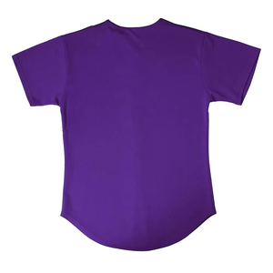 Camiseta de Béisbol Morada para Hombre, Manga Corta, con Botones, Color Sólido, Transpirable, de Poliéster, Corte Regular, Ropa Deportiva para Adultos - Product Image 6