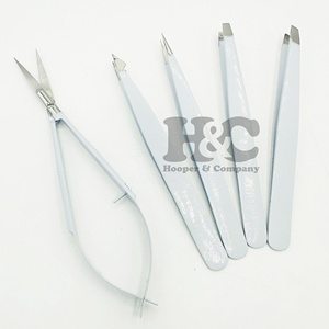 Nuevas Pinzas de Color Nude para Depilación Facial, Pinzas para Cejas con Punta Inclinada, Juego de Pinzas para Cejas con Cepillo para Depilar - Product Image 2