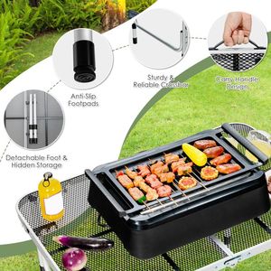 Aluminum Grill <b>Table</b> with Iron Mesh Top Functional Outdoor <b>Tables</b> - Product Image 6