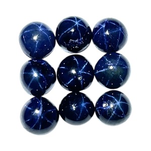 Zafiro Azul Natural Estrella, Cabujón Redondo de 5mm, Lote de Piedras Preciosas Sueltas, Precio al por Mayor, para Joyería, Piedra de Zafiro - Product Image 6