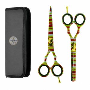Ensemble de ciseaux à effiler et de ciseaux de coiffure professionnels pour salon/barbier, avec rasoir tranchant - Product Image 6