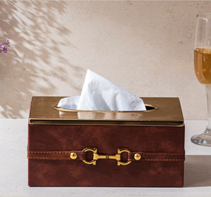 Luxury <b>Brown</b> Leather Tissue <b>Box</b> Decorative Rectangle Napkin Holder with for Home Hotel restaurant office use - Product Image 3