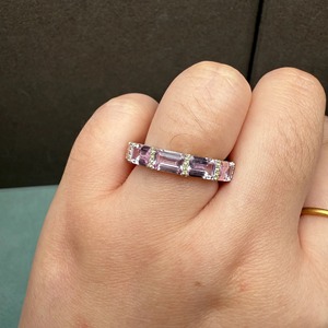 Bague ajustable de luxe tendance en argent 925 avec diamant de laboratoire taille émeraude 3 carats pour femme - Product Image 5