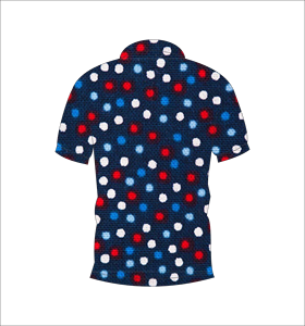 Camisa Casual de Manga Corta con Cuello en V y Estampado de Puntos Azul Marino para Hombre, Camisa Polo de Secado Rápido para Verano - Product Image 5