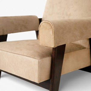 Sillón de Terciopelo Estilo Chandigarh, Moderno de Mediados de Siglo, de Madera Maciza, Retro, para Sala de Estar, Venta al Por Mayor - Product Image 4