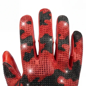 ถุงมือรับบอลอเมริกันฟุตบอลรุ่นใหม่ Perx4sale สำหรับผู้ชาย พร้อมฝ่ามือเหนียวพิเศษ ปิดด้วยแถบตีนตุ๊กแก ดีไซน์ลายพรางประดับเพชร - Product Image 3