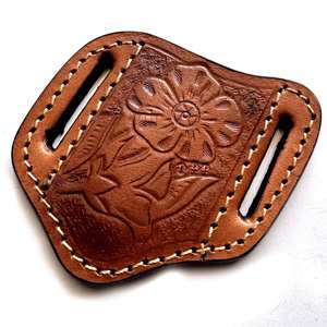 Étui en cuir fait main, de haute qualité, réglable, imperméable, grande capacité, motif floral, style crêpe, pour couteaux de 4 pouces, vente en gros - Product Image 5