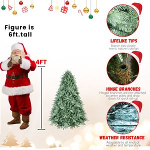Albero di Natale Artificiale Abete Blu 210 cm, 592 Punte Ignifughe, Base Pieghevole Premium, Decorazione Natalizia - Product Image 2
