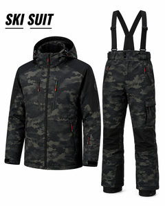 Combinaison de ski personnalisée imperméable et coupe-vent 100 % nylon pour technologie respirante, rembourrée, unisexe, adulte, avec fermeture éclair - Product Image 1