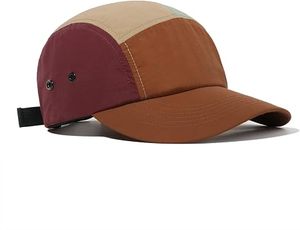 Unisex 5-Panel Baseball <b>Cap</b> Color Blocking Canvas Adjustable Magic Sticker Closure Casual Spring <b>Summer</b> Wear - Product Image 5