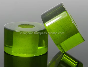 Cuentas de neumáticos lisos de 14x8x5mm, perlas sintéticas de peridoto hydro, GEMA de agujero grande, cuentas europeas para pulsera, IG0111 - Product Image 3