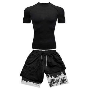 2026 New Custom Printed Eco-Friendly Spandex/Polyester MMA Rash Guard Set Compression Shirt Fight <b>Shorts</b> No Gi <b>Grappling</b> - Product Image 6