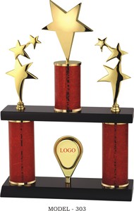 Metal <b>Trophies</b> Star Shaped Dial For Office And Sports Recognition Plain Pattern Gold Silver Bronze Finish Made In India Award - Product Image 2