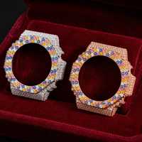 Boîtier et Lunette de Montre GA2100 Entièrement Sertis de Diamants Moissanite VVS Couleur D, Accessoires de Montre Moissanite, Bijoux Hip Hop