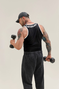 Custom Men's Gym <b>Sport</b> Training Personalized <b>Sports</b> <b>Tank</b> <b>Tops</b> Knitted Sleeveless Muscle Cotton and Spandex High Quality <b>Tank</b> <b>Top</b> - Product Image 3