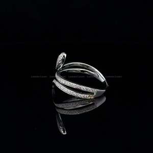 0.63 CTW Round Lab Grown Diamond Snake 14K White Gold Ring, Statement Animal Jewelry, <b>Unique</b> Anniversary <b>Gift</b> <b>for</b> <b>Her</b> - Product Image 2