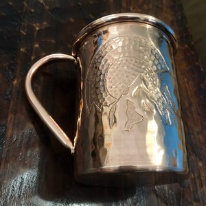solid copper mug for kitchen and dining copper drinking mug for detox water <b>storage</b> traditional copper mug for drinking water - Product Image 4