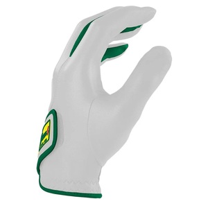 Gants de golf en cuir Bruce Cabretta blancs avec bordure verte, antidérapants, légers, fermeture auto-agrippante, unisexe, pour usage sportif - Product Image 3