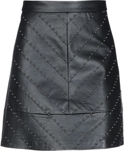 Black Studded Mini <b>Skirt</b> Women Leather Look Pencil <b>Skirt</b> Rhinestone Waistband Summer Streetwear - Product Image 2