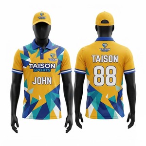 Premium <b>Cricket</b> Jersey 160 GSM Polyester Quick Dry Sublimated Sports <b>Shirt</b> Custom Logo Geometric Panel Team Uniform Pro Cut - Product Image 1