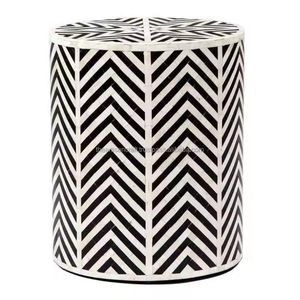 ARTISAN CRAFT-Table de tambour centrale en incrustation d'os pour le salon-Design moderne Taille et couleur personnalisables - Product Image 5