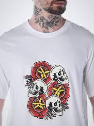 T-shirts d'été décontractés à col rond, manches courtes, coupe ajustée, respirants, écologiques, avec imprimé graphique tête de mort de designer, en tricot - Product Image 3