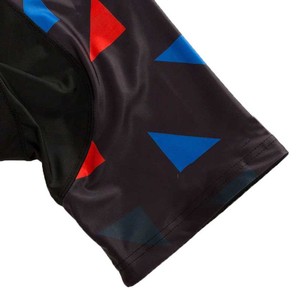 Ensemble de maillot de cyclisme exclusif avec imprimé géométrique et short rembourré pour hommes - Product Image 5