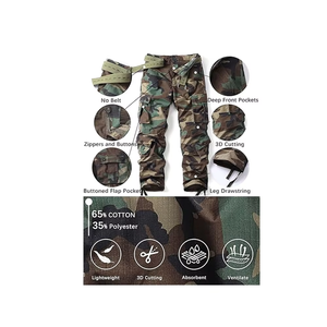 Men's Camouflage Hunting Pants Multi Pockets Rip-Stop Canvas Hunting Wear Autumn Style - Product Image 5