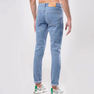 Jeans en denim décontractés pour hommes, coupe skinny, taille basse, couleur unie, extensibles, vente en gros OEM personnalisée - Product Image 5