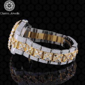 Reloj de Lujo Charm_Jewells de Acero Inoxidable con Incrustaciones de Diamantes, Movimiento Mecánico Analógico, Caja de 40 mm, Cierre Oculto con Botón de Presión para Hombre - Product Image 4