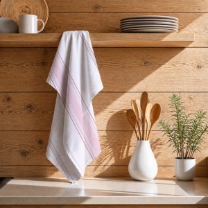Yarn Dyed Stripe Design <b>Kitchen</b> <b>Towel</b> Super Absorbent Cotton Cleaning <b>Kitchen</b> <b>Towel</b> For Brand Promotion - Product Image 1