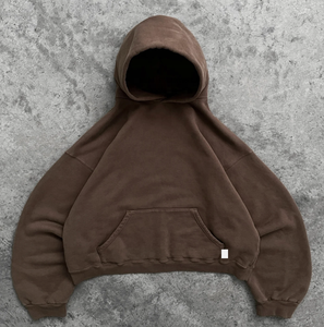 Nouveau Sweat à Capuche Homme Tendance en Molleton 100% Coton, Coupe Oversize Boxy, Épaules Tombantes, Grammage Lourd, Sans Cordon, Style Streetwear - Product Image 5