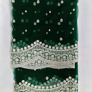 Hermosa Dupatta de Tela Georgette con Diseño Indio-Pakistaní, Bordado Elegante, para Bodas, Casual, Tradicional, Ropa Femenina - Product Image 1