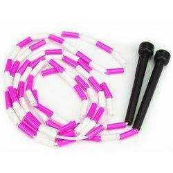 Cuerda para Saltar de 7 Pies, Rosa y Blanca, con Segmentación de Plástico, para Ejercicio y Fitness Activo - Product Image 1