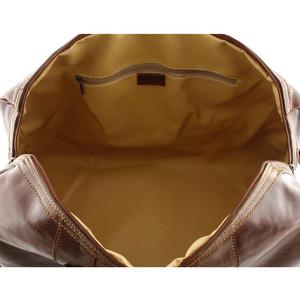 กระเป๋าเดินทางหนังสไตล์เรโทร ดัฟเฟิลวีคเอนเดอร์ ความจุขนาดใหญ่ พกพาสะดวก น้ำหนักเบา ทำด้วยมือ กระเป๋าถือขึ้นเครื่อง ซิปใส่พาสปอร์ตด้านนอก - Product Image 5