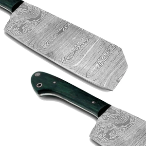 Cuchillo de Cocina Ambidiestro de Acero de Damasco, Forjado a Mano, Estilo Japonés, Hoja de 8-9.9 Pulgadas, Mango de Madera, Espiga Completa - Product Image 1