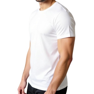 Custom Wholesale <b>White</b> T-Shirt Plain 100% Cotton Crewneck Men Short Sleeve T-Shirt Casual Style Private Label OEM ODM T-shirt - Product Image 2