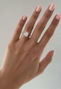 Anillo de Compromiso con Diamante Cultivado en Laboratorio de Corte Radiante de 3 Quilates, Oro Sólido Real de 14K/18K, Anillo de Aniversario Solitario para Mujer, Certificado IGI - Product Image 3