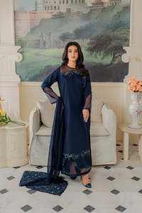 Salwar Kameez Negro con Bordado Floral para Mujer, Corte Holgado, Largo hasta el Suelo, Ropa Tradicional India/Pakistaní para Bodas, Modal y Algodón - Product Image 5