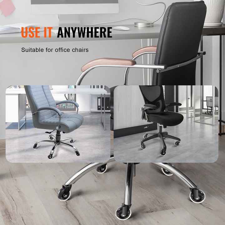 Heavy Duty 5 3 Inch Office Chair Wheels 130 Lbs Load Capacity Universal Fit for Most Chairs Furniture Casters Replacement for