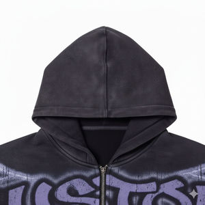 Sudaderas con Cremallera Personalizadas al por Mayor, 100% Algodón Felpa, Corte Regular, Ropa Urbana de Invierno para Minoristas, Gráficos Serigrafiados, Bolsillo - Product Image 3