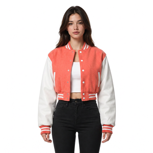 Blouson universitaire vintage en coton molletonné pour femmes, idéal pour les marques de streetwear, broderie personnalisée en gros - Product Image 6