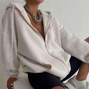 Sudadera con capucha de forro polar de punto de alta calidad para mujer, personalizada, oversize, de manga larga, con insignia frontal, al por mayor - Product Image 1