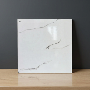 Suelo de tablones de vinilo de lujo oscuro blanco con aspecto de mármol, superficie de Coral de cristal de vinilo SPC, azulejos de estacionamiento de cerámica de 400x400mm - Product Image 6