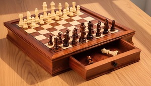 ILAHI's Eco-Friendly Rustic Polished Rectangle <b>Chess</b> <b>Board</b> Game 100% Handmade Pure Wood Animal/Love Style Customized Size <b>Chess</b> - Product Image 2