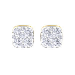 Elegantes Pendientes Cuadrados de Oro con Diamantes, Aretes de Moda para Mujer, Joyería Brillante con Incrustaciones de Diamantes, Regalo al por Mayor - Product Image 3