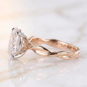 Best 2 carat Oval Cut Diamond <b>Solitaire</b> <b>Ring</b> in Rose Gold Classic Engagement <b>Ring</b> for Women Natural Diamond Jewelry - Product Image 4