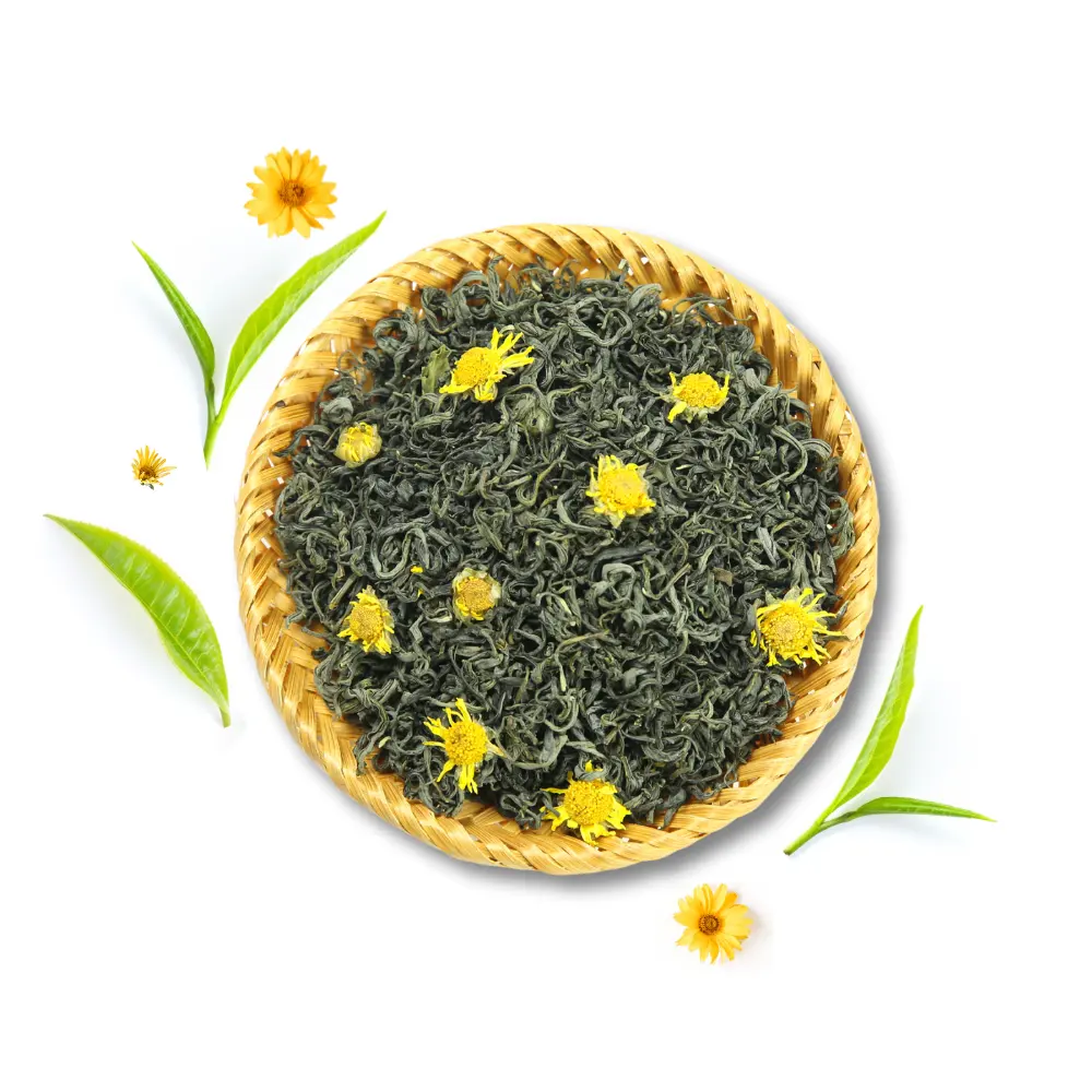 Werkslieferung Pekoe grüner Tee duftende getrocknete Chamomile-Blumen duftende Teemixen Kanister Tee-Schachteln