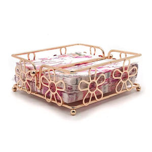 Boîte à mouchoirs porte-serviettes en gros personnalisé moderne luxe fil de métal dessus de table noël or montagne porte-serviettes - Product Image 3