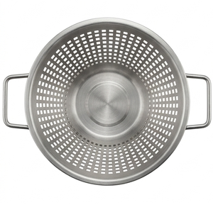 Passoire en acier inoxydable avec poignées, égouttoir métallique réutilisable pour le lavage des légumes - Product Image 4